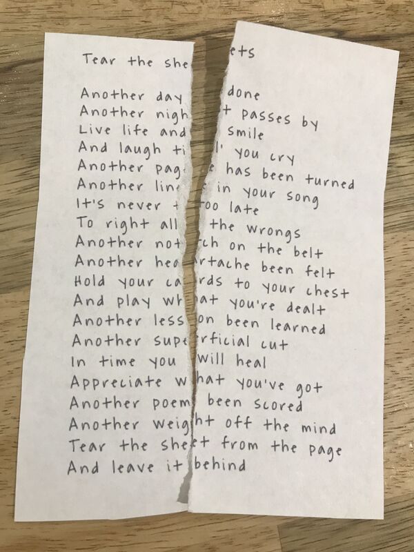 Tear the sheets