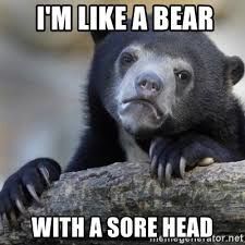 A bear with a sore head