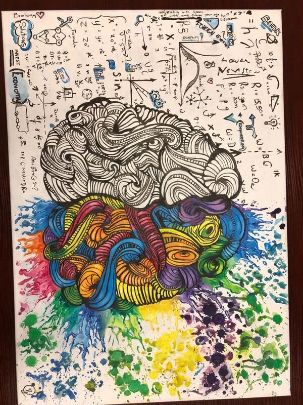 Painting of the function of a brain  illustration