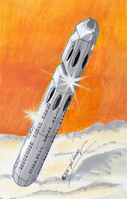 Sketch for Cigar Shaped U.F.O. above Spain 