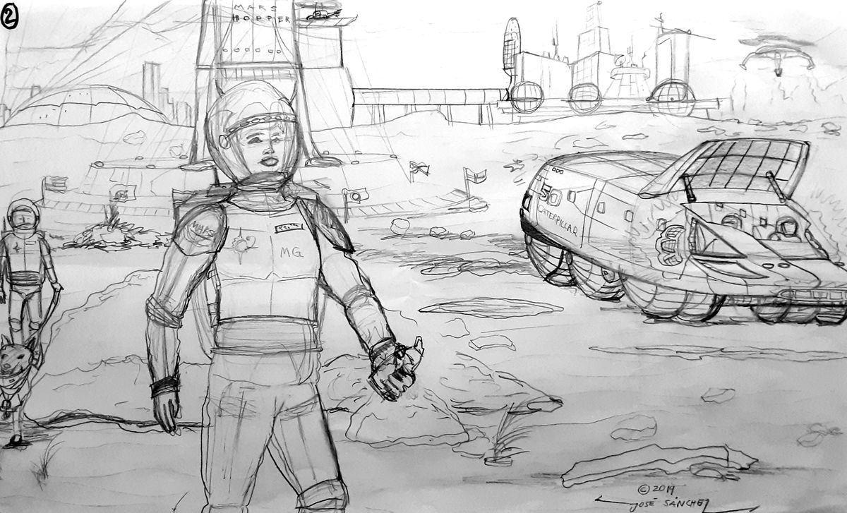 (Early sketch for)/Mars Project : The New Explorers