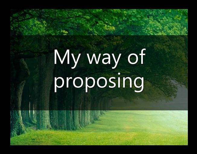 My way of proposing    