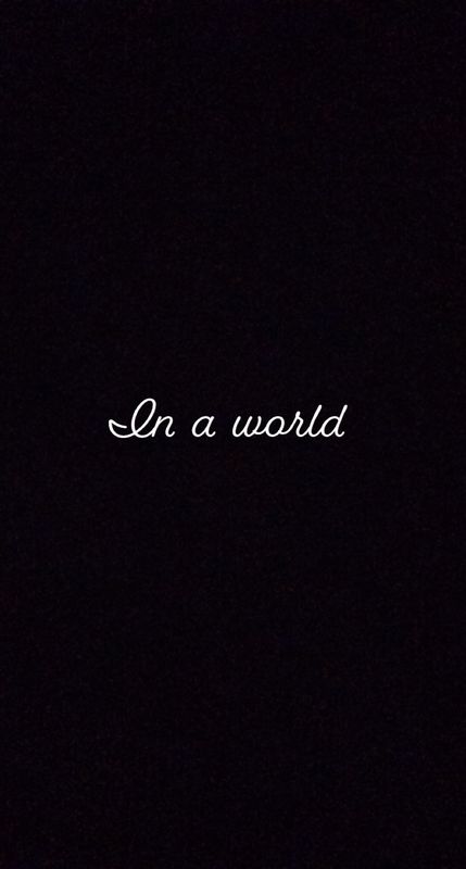 In a world 