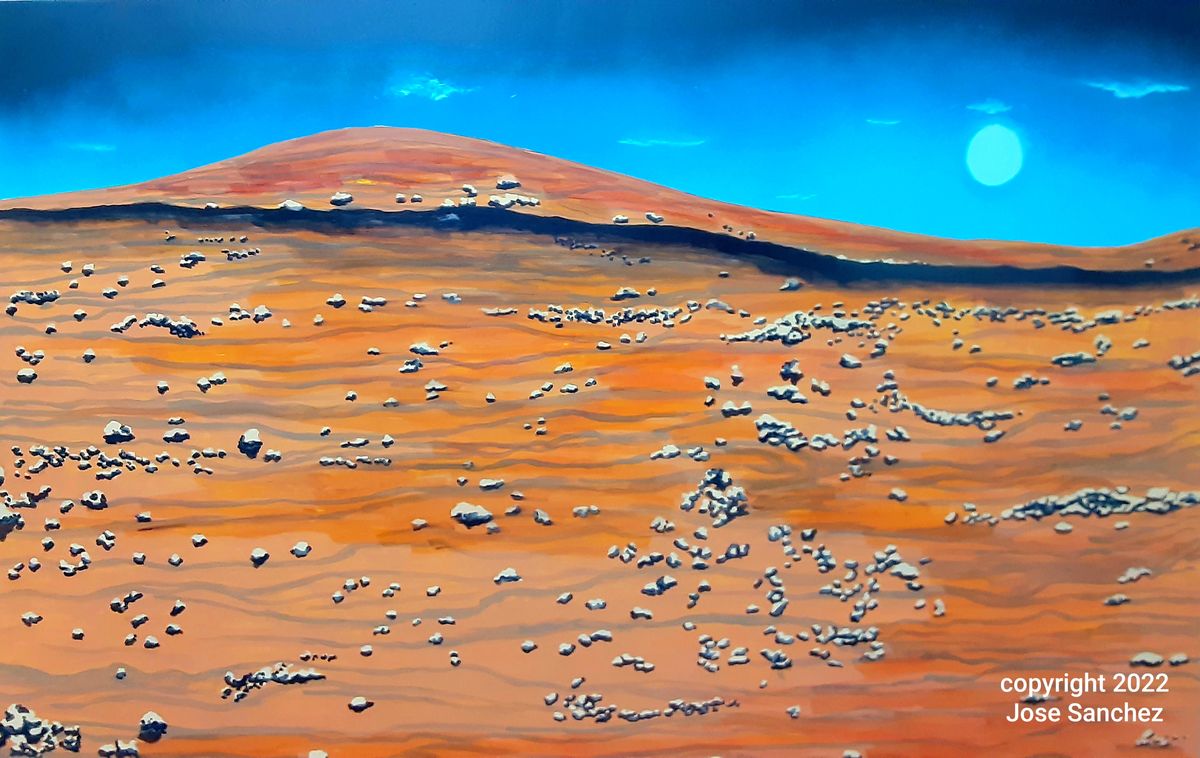 Background for "2035 Blue Sunset on Mars" (early stages)