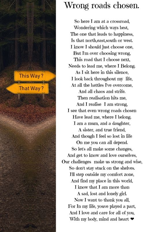 Wrong roads chosen. - Poem by Cynthia Gai Fryar