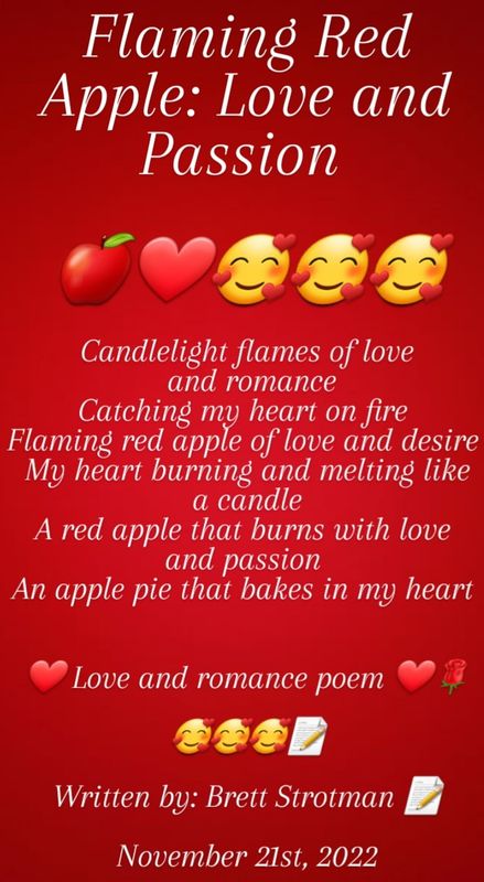 Flaming Red Apple: Love and Passion
