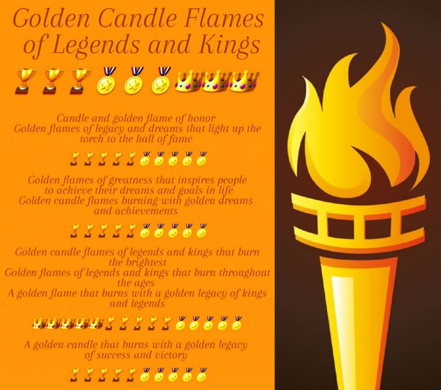 Golden Candle Flames of Legends and Kings