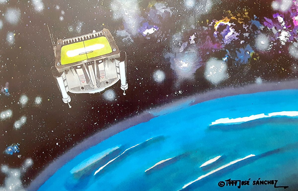 Shuttle over Blue Planet