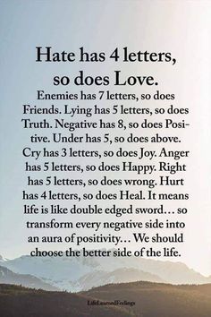 Hate has 4 letters