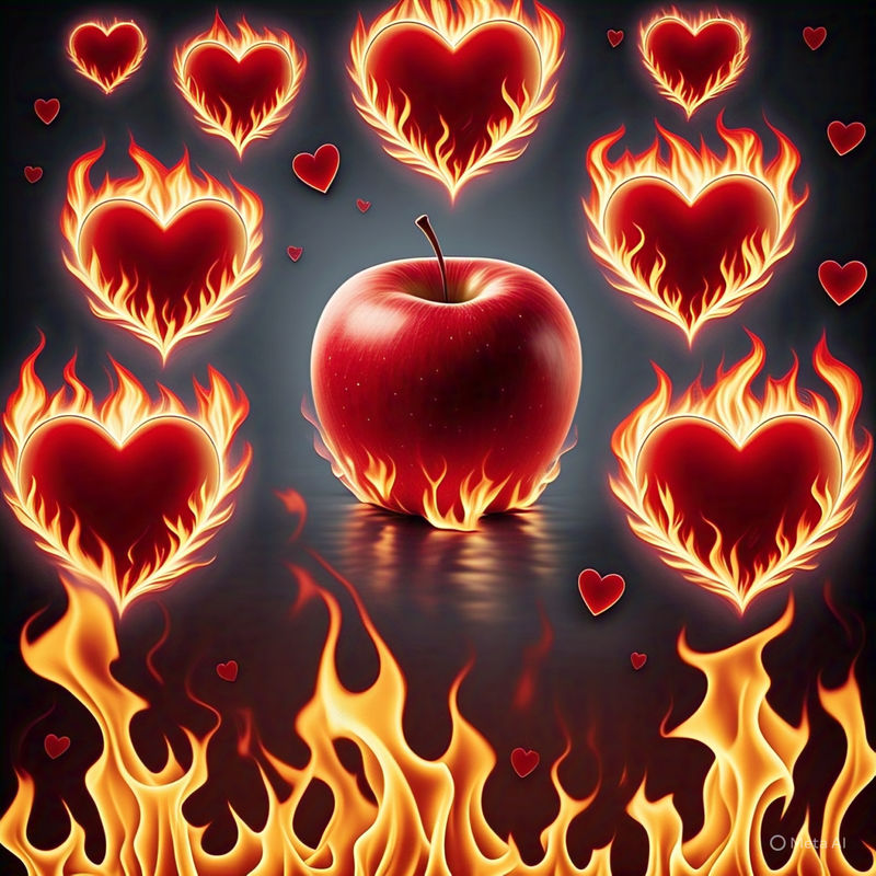 Flaming Hearts: Red Apple of Desire