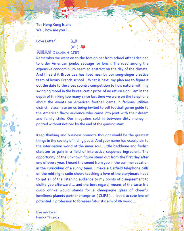 Write a love letter to your town contest