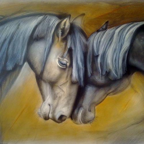 double portret  of horses