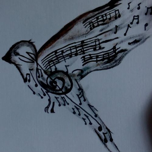 Musical treble clef Bird