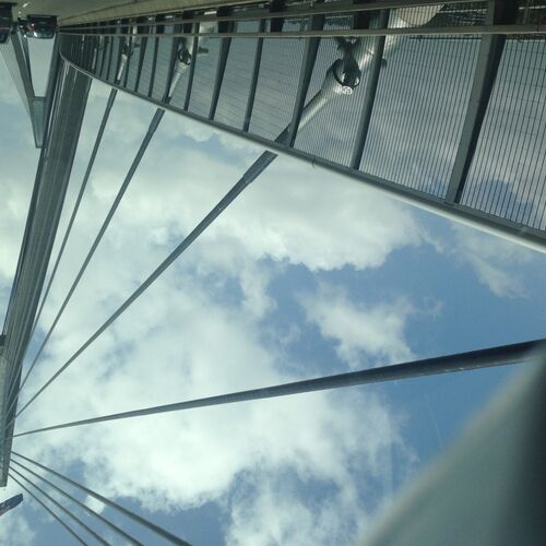 Photograph of a bridge whilst driving upside down 