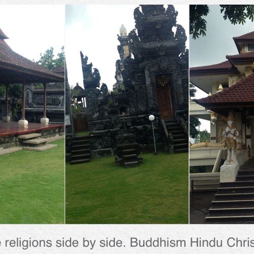 religions side by side in  Bali Indonesia 