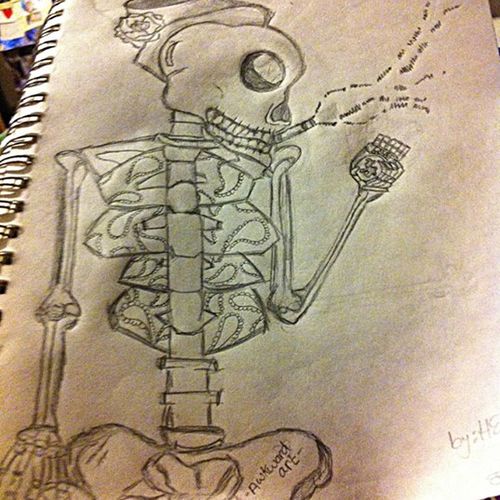 Smoking skelton 