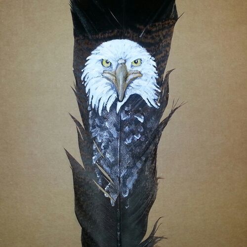 Painted Turkey Feather