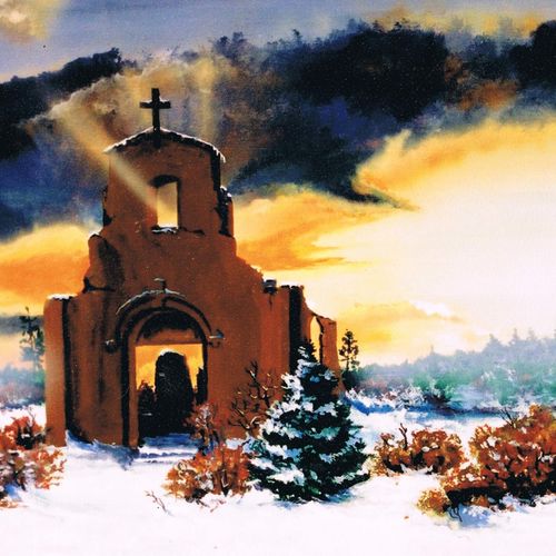 Sunset at Morely church.