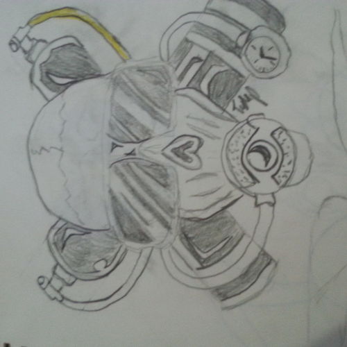 Scuba skull sketch 