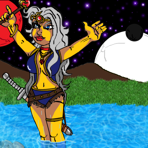 Luna under the stars