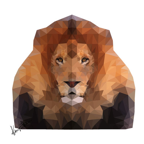 Low-poly lion 