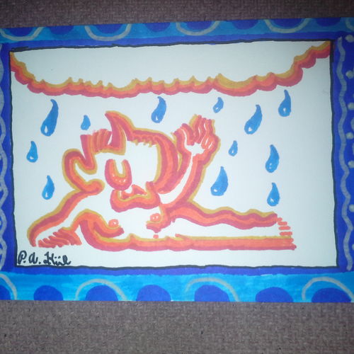 Laying in the rain