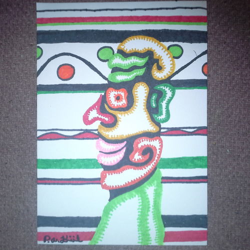 Linear coloured man