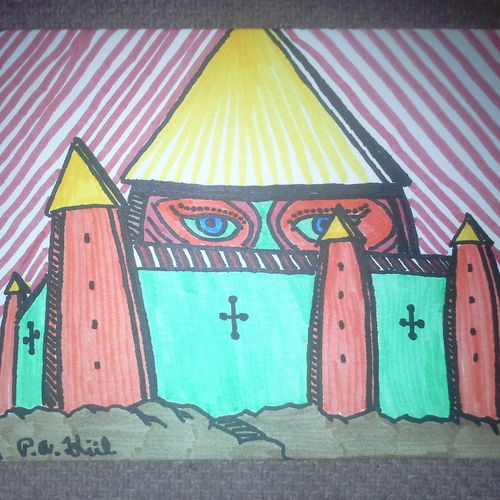 Colourful monastery
