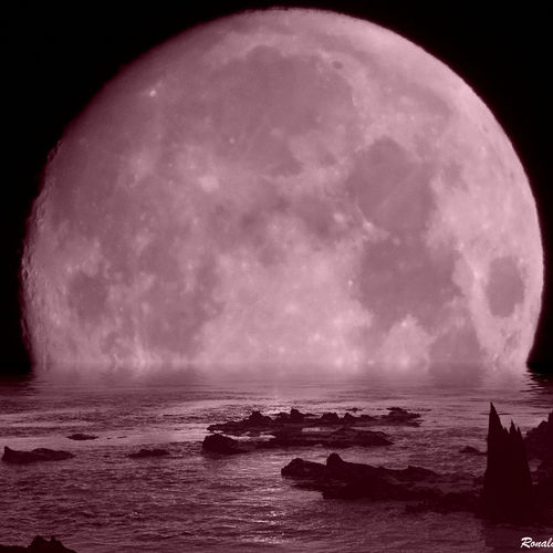 Pink Moon April 22, 2016 Full Moon with Special Effects