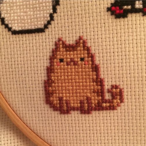 Cross stitched kitty