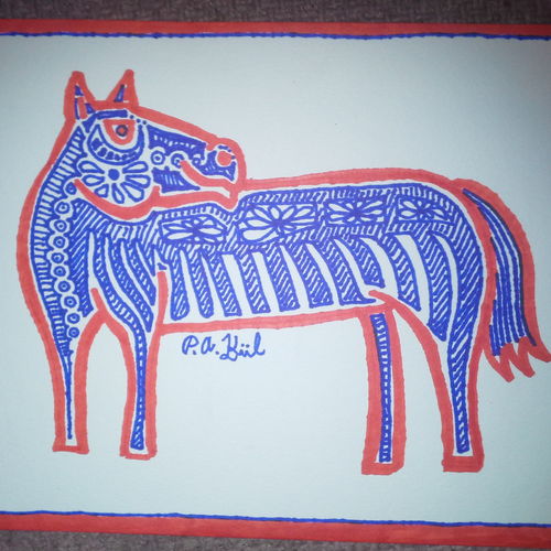 Orange and Blue horse! 