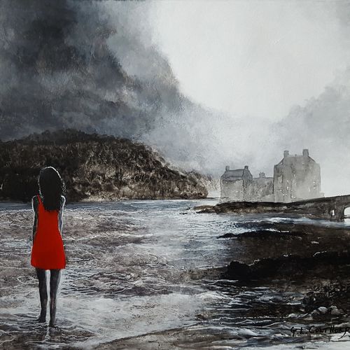 Lady in Red -  Eilean Donan Castle Scotland