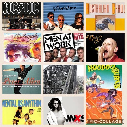 Collage of some great Australian bands 