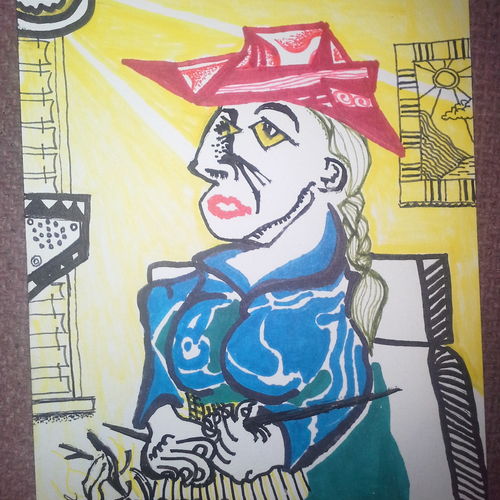 Woman knitting! 