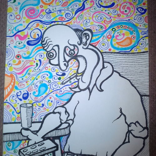 Watching television after eating mushrooms! 