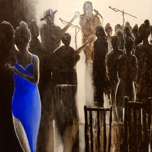 Electric Blue   Acrylic 12 x 16 inches