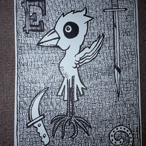 Bird with sword 