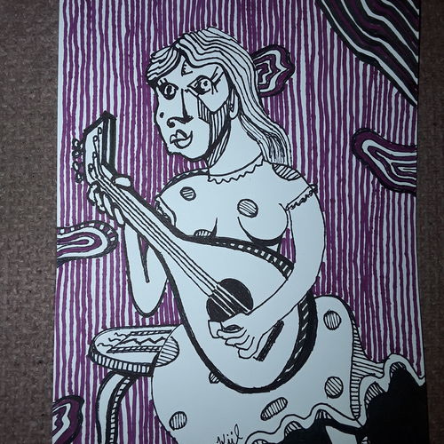 Woman with lute