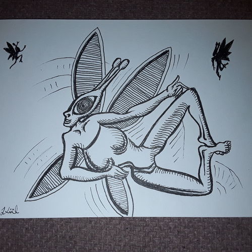 Bug woman with spiral eye