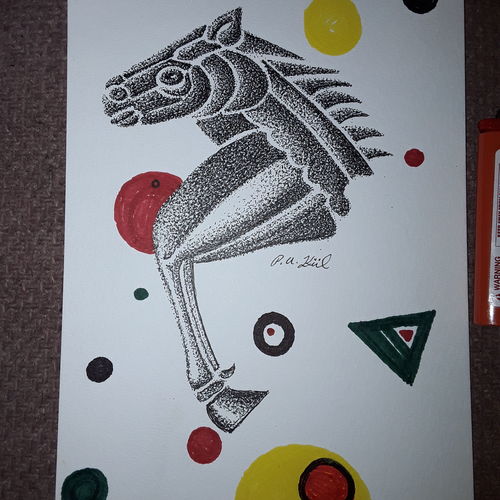 Half horse with shapes