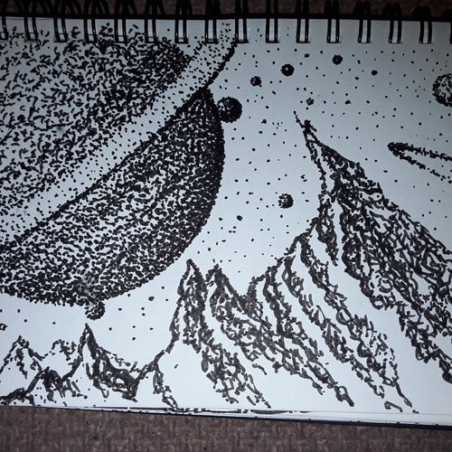Ringed planet scene 