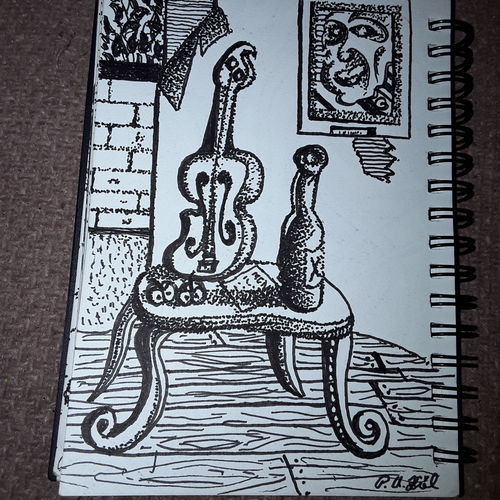 Still life (with twisted bottle)