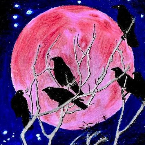 Blood Moon Crows