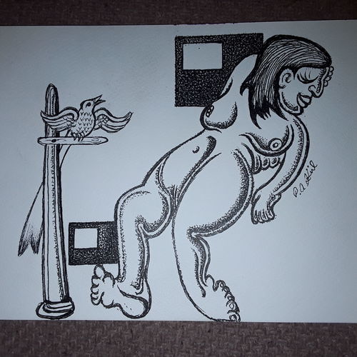 Nude and bird