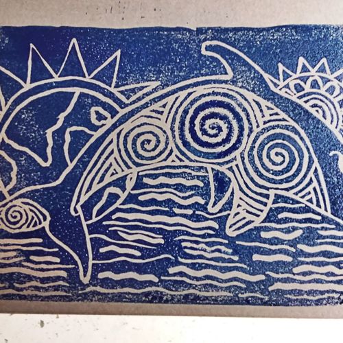 Dolphin Print Art