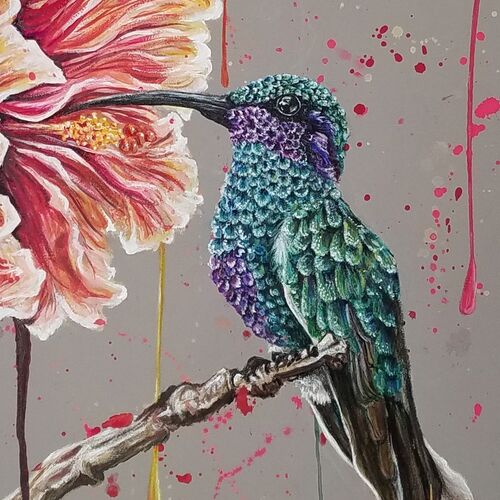 Hummingbird and Hibiscus