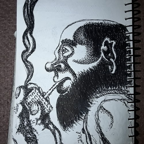 Corn cob pipe man