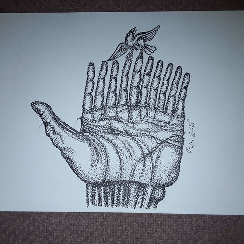Hand and bird 