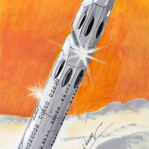 Sketch for Cigar Shaped U.F.O. above Spain 