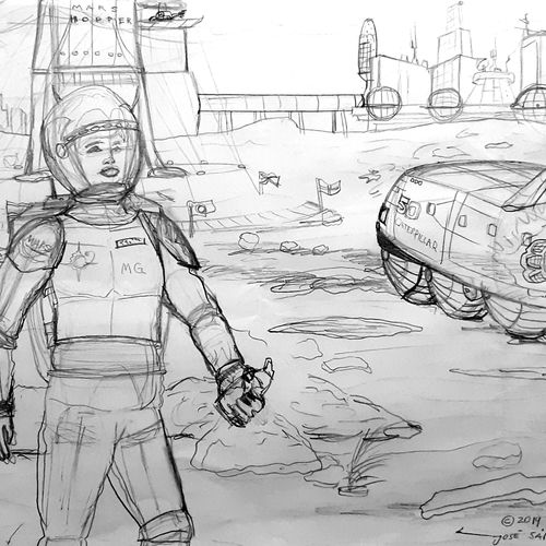 (Early sketch for)/Mars Project : The New Explorers